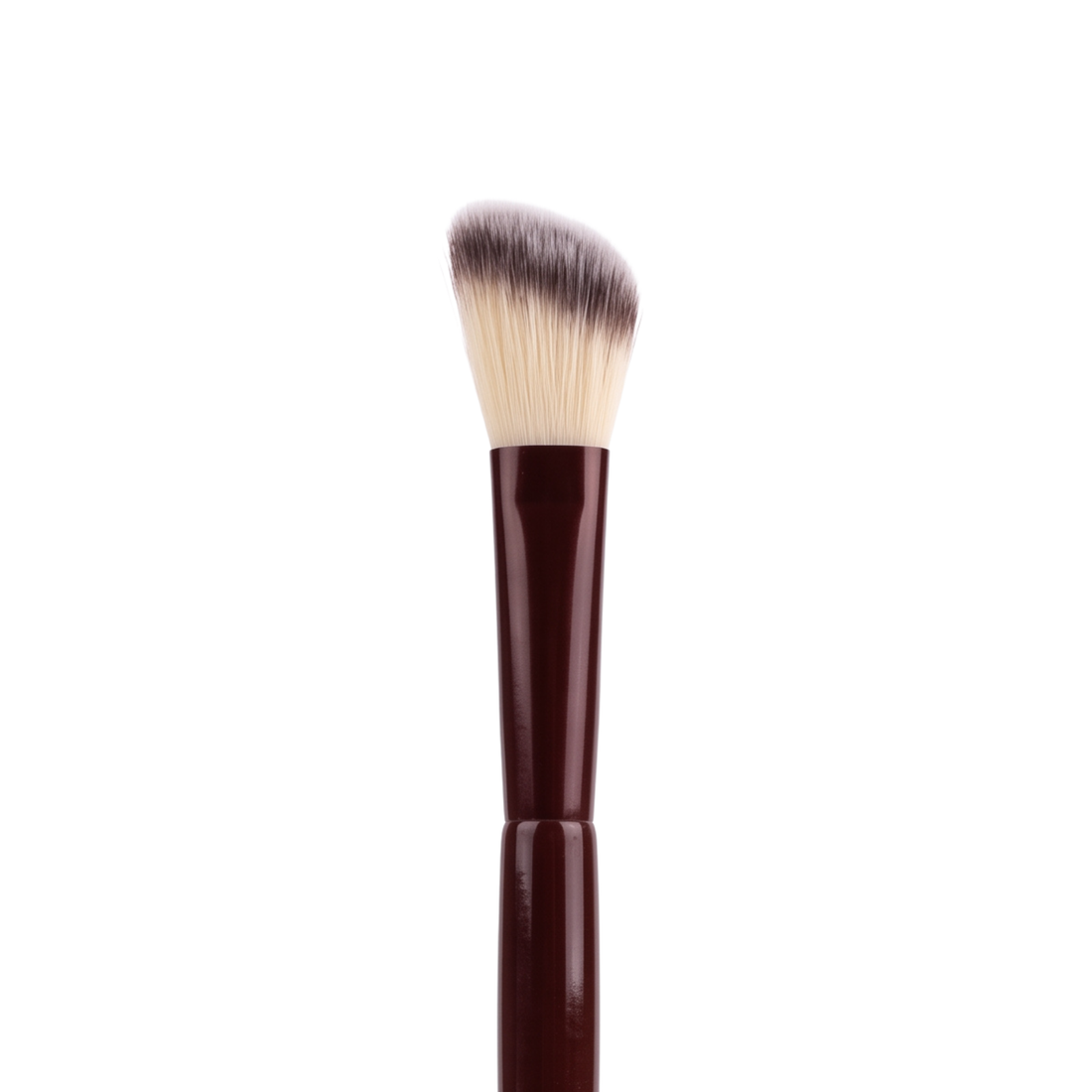 Boozyshop Flawless Small Angle Face Brush, close-up of the angled brush head on a white background