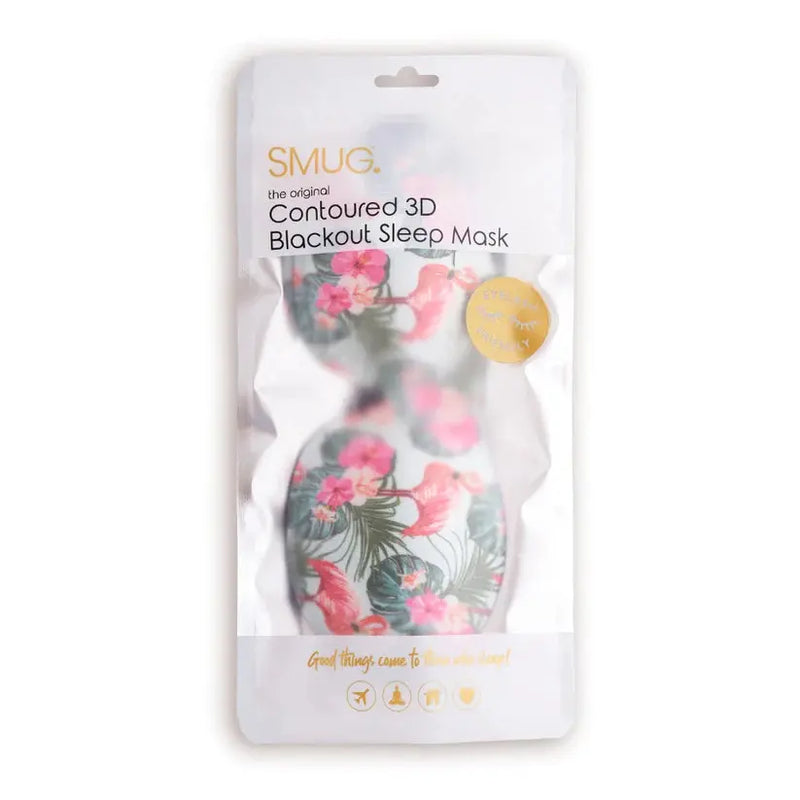 Smug Contoured 3D Blackout Sleep Mask Flamingo