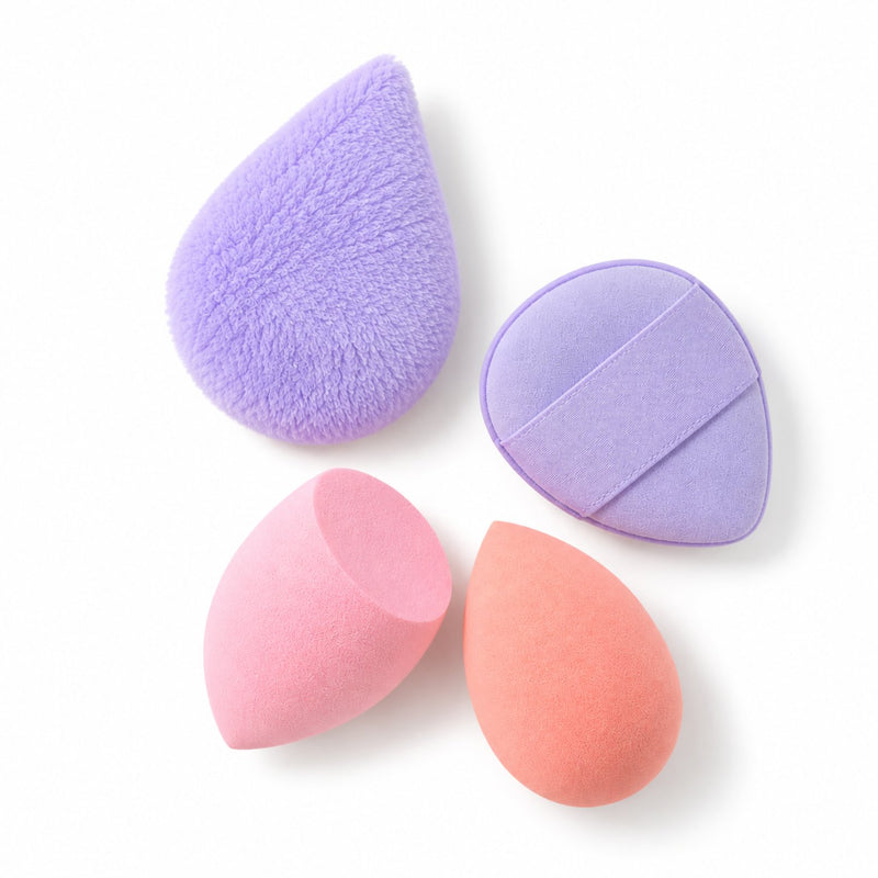Soft Spell Puff Sponge Set 4 Pieces, set van vier mini make-up sponsjes en puffs