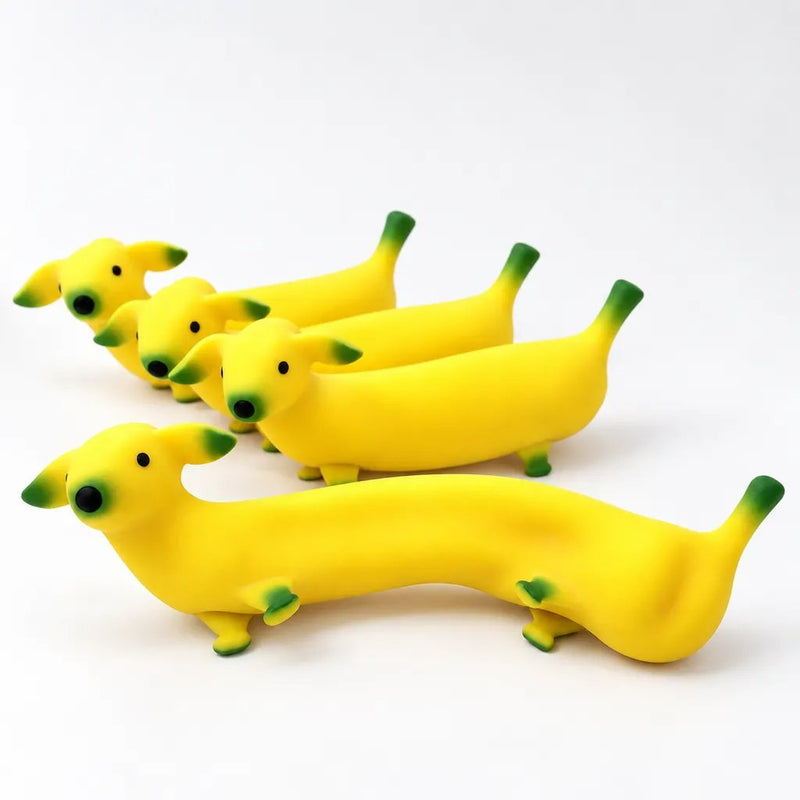 Squishy Banana Dachshund Squishy, banaan-teckel squishy speeltje