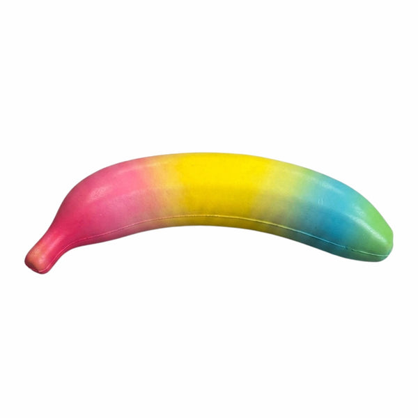 Colourful Banana Squishy PU van Boozyshop, extra lange veelkleurige banaan squishy
