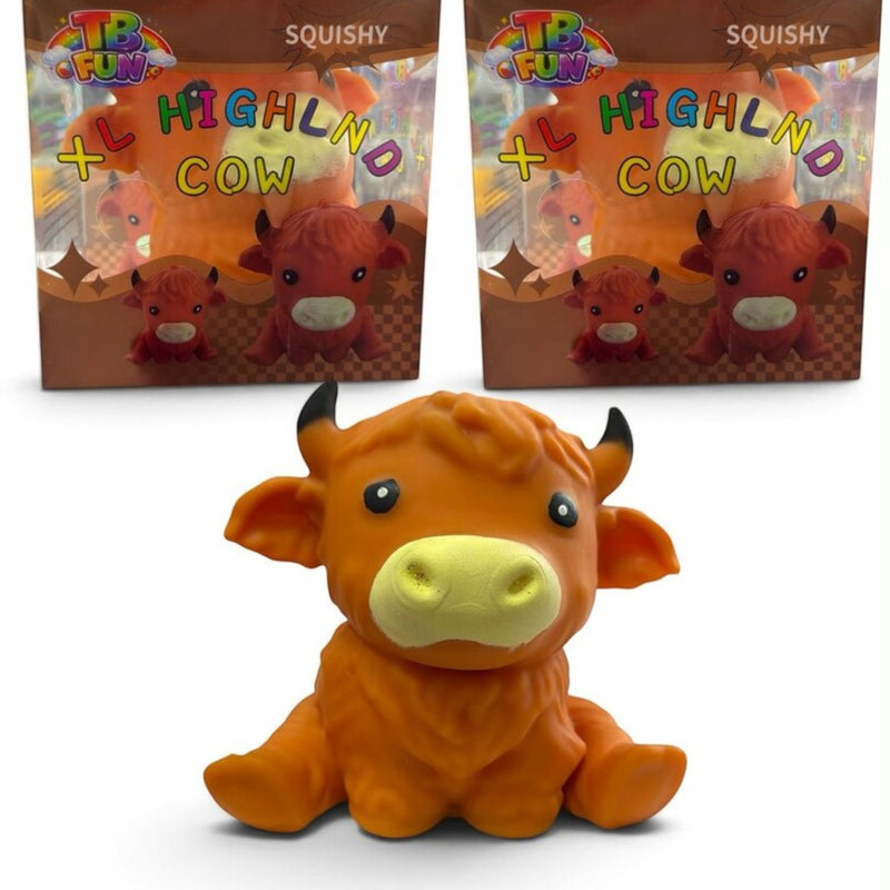 Squishy Highland Cow Squishy XL, XL squishy in de vorm van een hoogland koe, foto 2 van 2