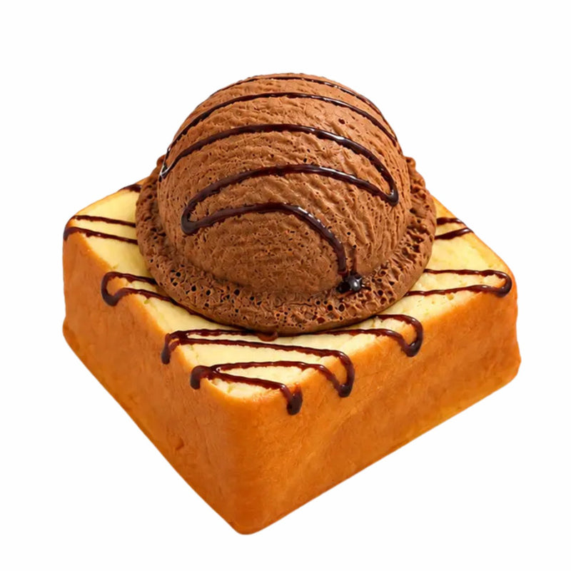 Squishy Ice Cream On Toast Squishy Brown, realistisch dessert squishy