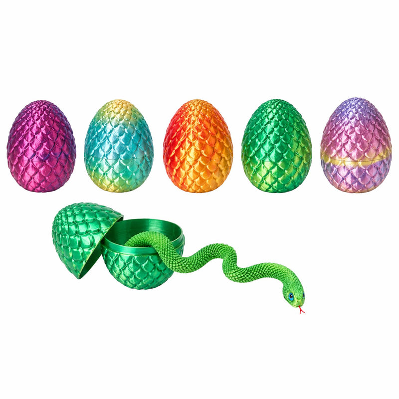 Squishy Mystery 3D Printed Snake Egg, verrassingsei met flexibele 3D geprinte slang