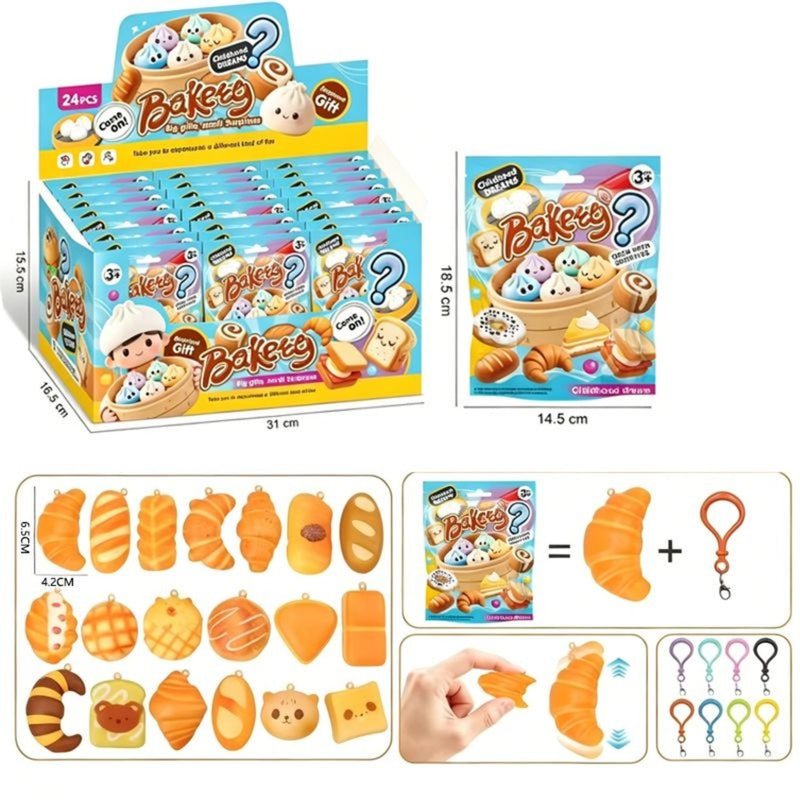 Squishy Mystery Bag Keychain Pastries Slow Rise Squishes
