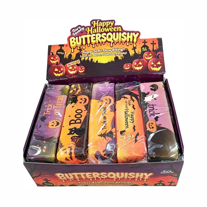 Squishy Mystery Halloween Butter Squishy XL, extra grote slow-rising squishy met Halloween-thema