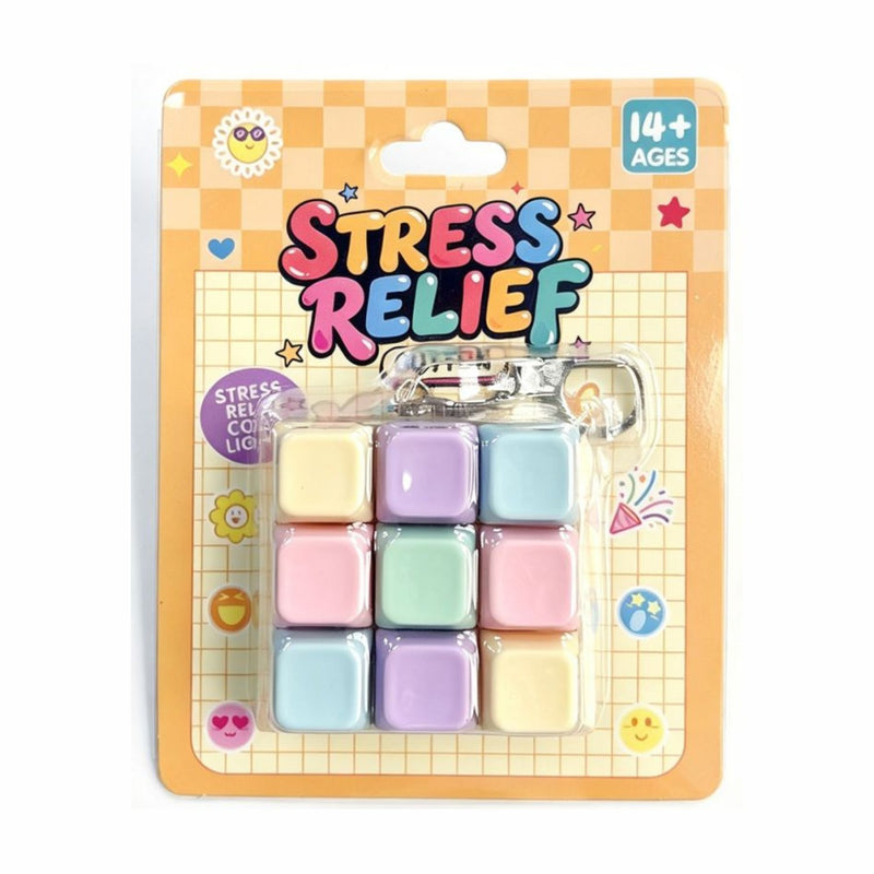 Squishy Pastel Clicking Keyboard ASMR Keychain, compacte fidget toy met klikkende toetsen en sleutelhanger