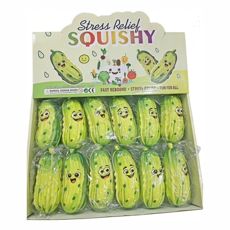 Squishy Slow Rising Pickle Squishy, slow rising squishy in de vorm van een augurk met smiley