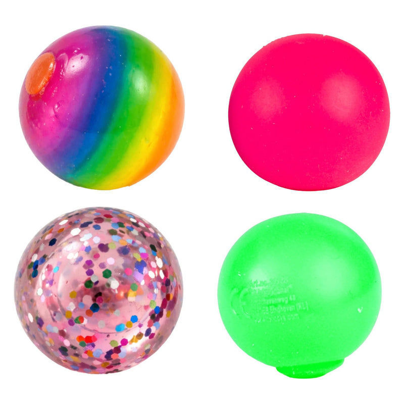 Squishy Squishdough Neon Glitter Stressbal 4 Pack