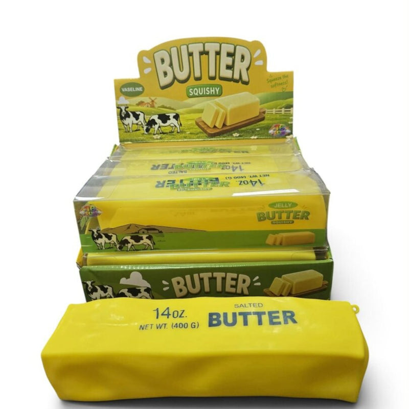 Squishy Vaseline Butter Squishy XL, extra grote squishy in de vorm van een boterstaaf