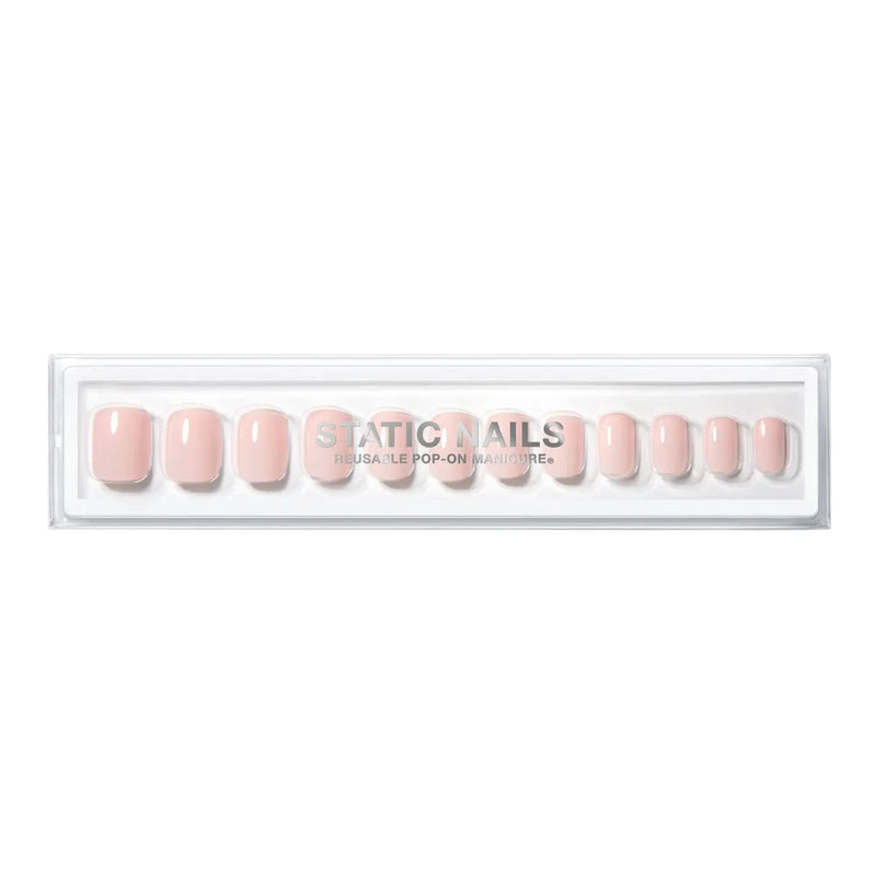 Static Nails Reusable Pop-On Manicure Milky Pink Square