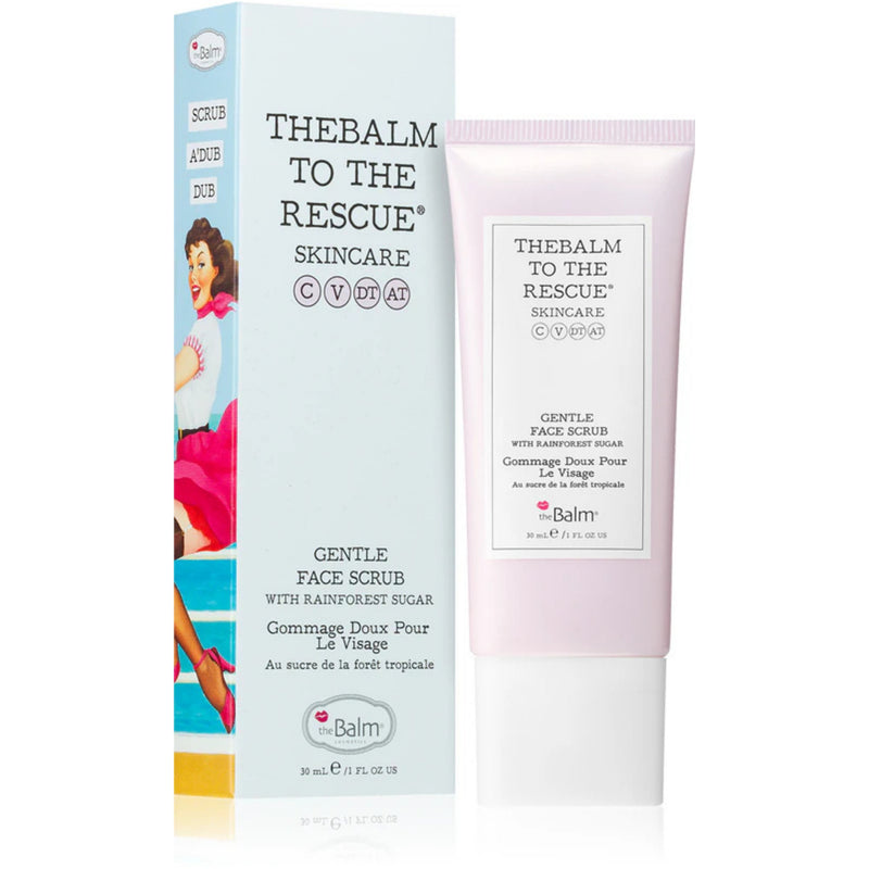 Thebalm Face Scrub Gentle, milde gezichtsscrub met suikerriet en Meadowform Seed-olie