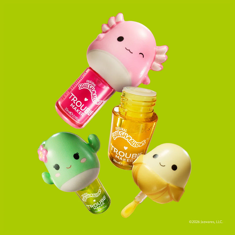 Trouble Maker X Squishmallows Archie The Axolotl Melt Down Lip Oil With Snug
