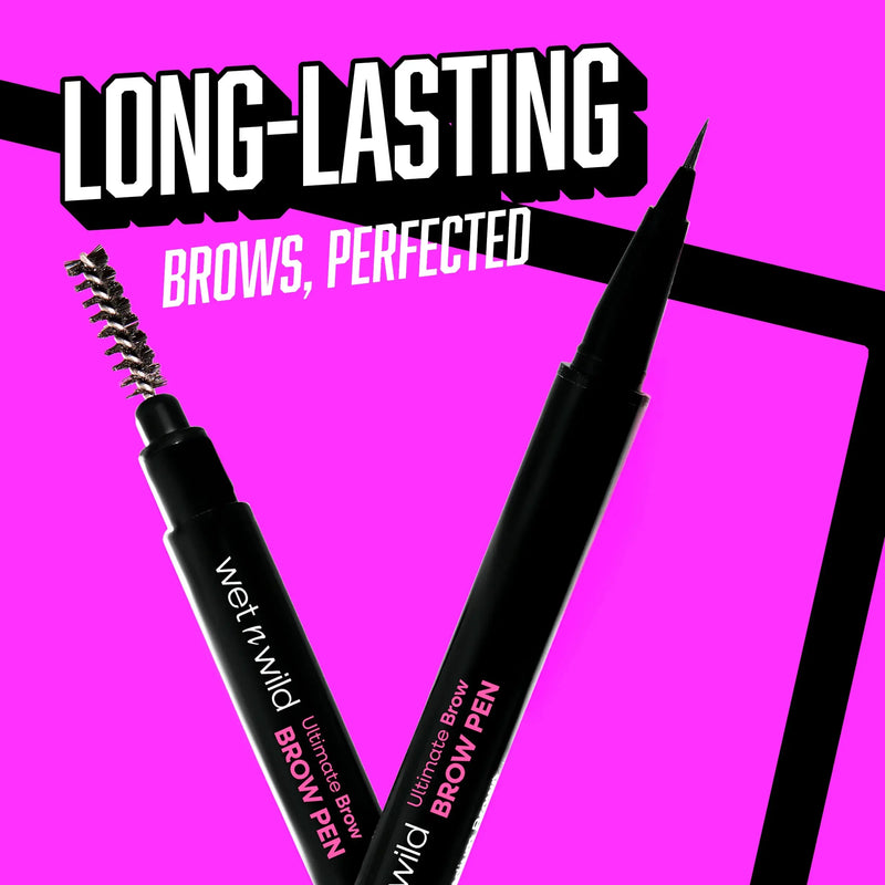 Wet n Wild Ultimate Brow Pen Dark Brown, wenkbrauwpen met een ultra dunne tip en spoolie