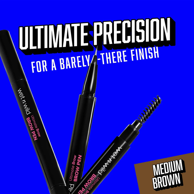 Wet n Wild Ultimate Brow Pen Dark Brown, wenkbrauwpen met een ultra dunne tip en spoolie