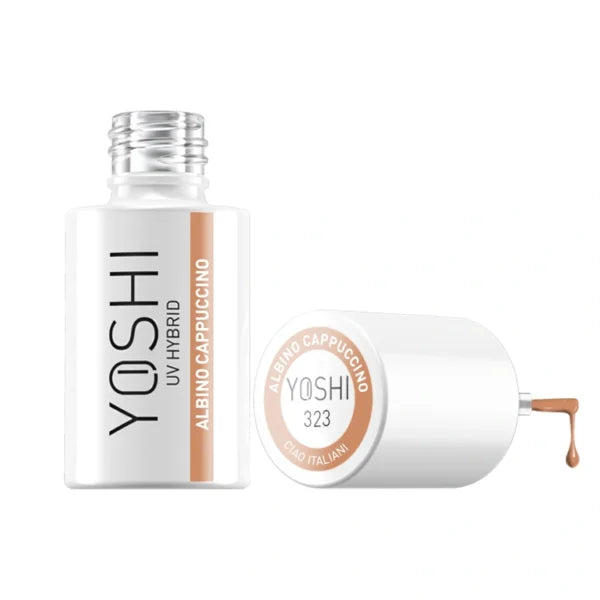 Yoshi Gel Polish UV LED 323 Lacqer Albino Cappuccino, dekkende gellak in lichte beige