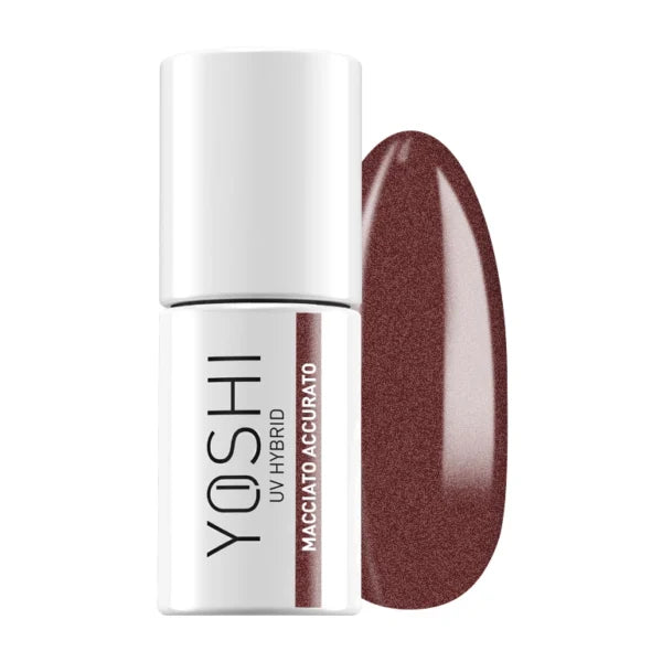 Yoshi Gel Polish UV LED 327 Macciato Accurato, bruine gellak met spikkels