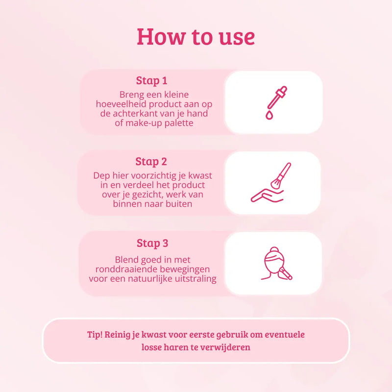 Boozyshop Soft Pink & Gold Flat Top Buffing Brush