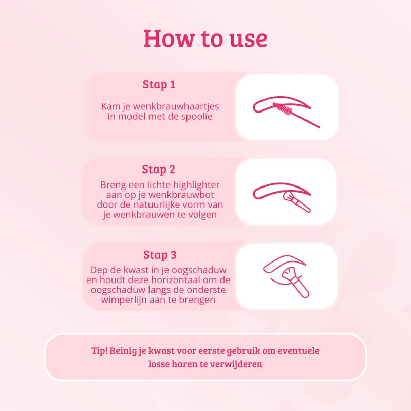 Boozyshop Soft Pink & Gold Rounded Angled Brow & Liner Brush